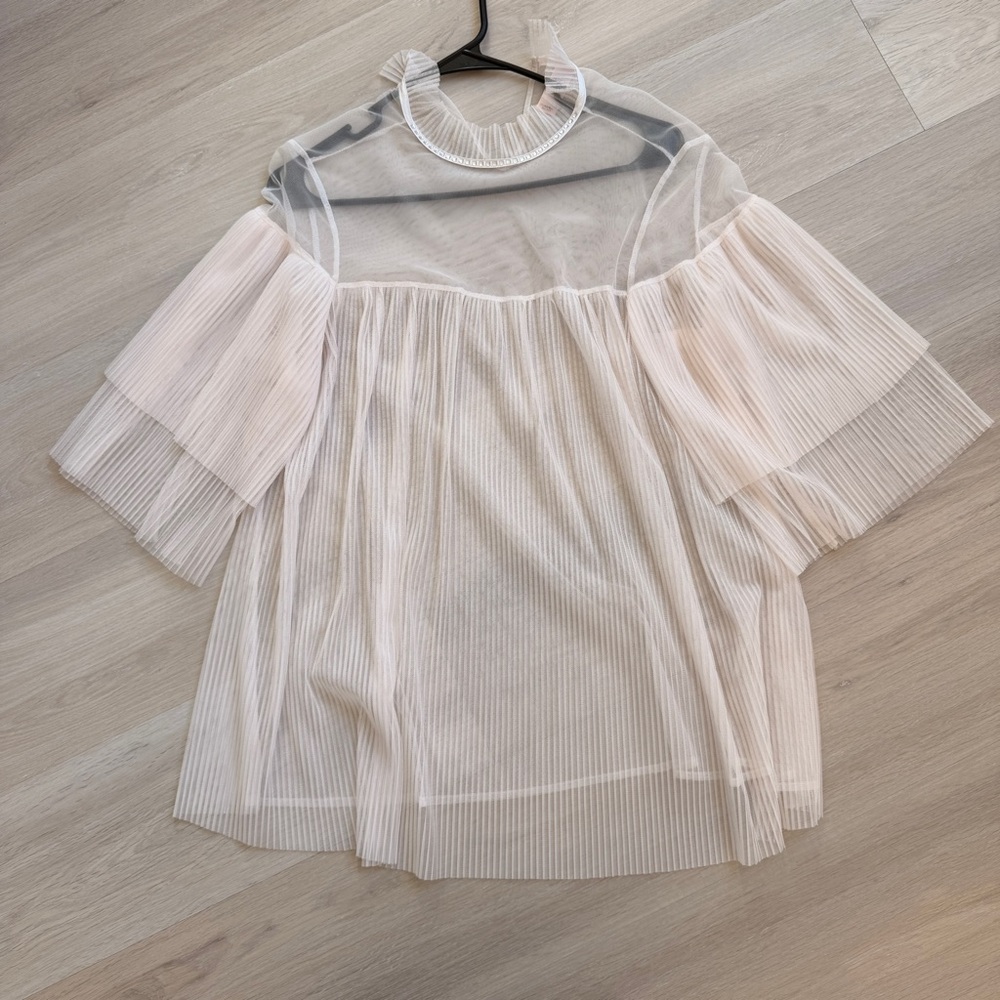 Elegant Sheer light blush top size small